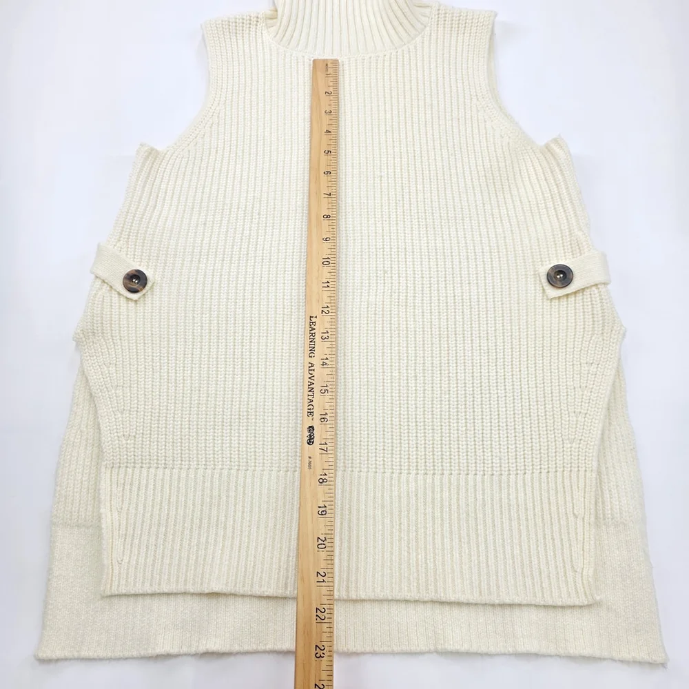 Cozy Chic Anthropologie Alexia Knit Tunic Women’s XS Cream Sleeveless Sweater